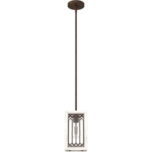 Chevron 1 Light Textured Rust Mini Pendant Ceiling Light