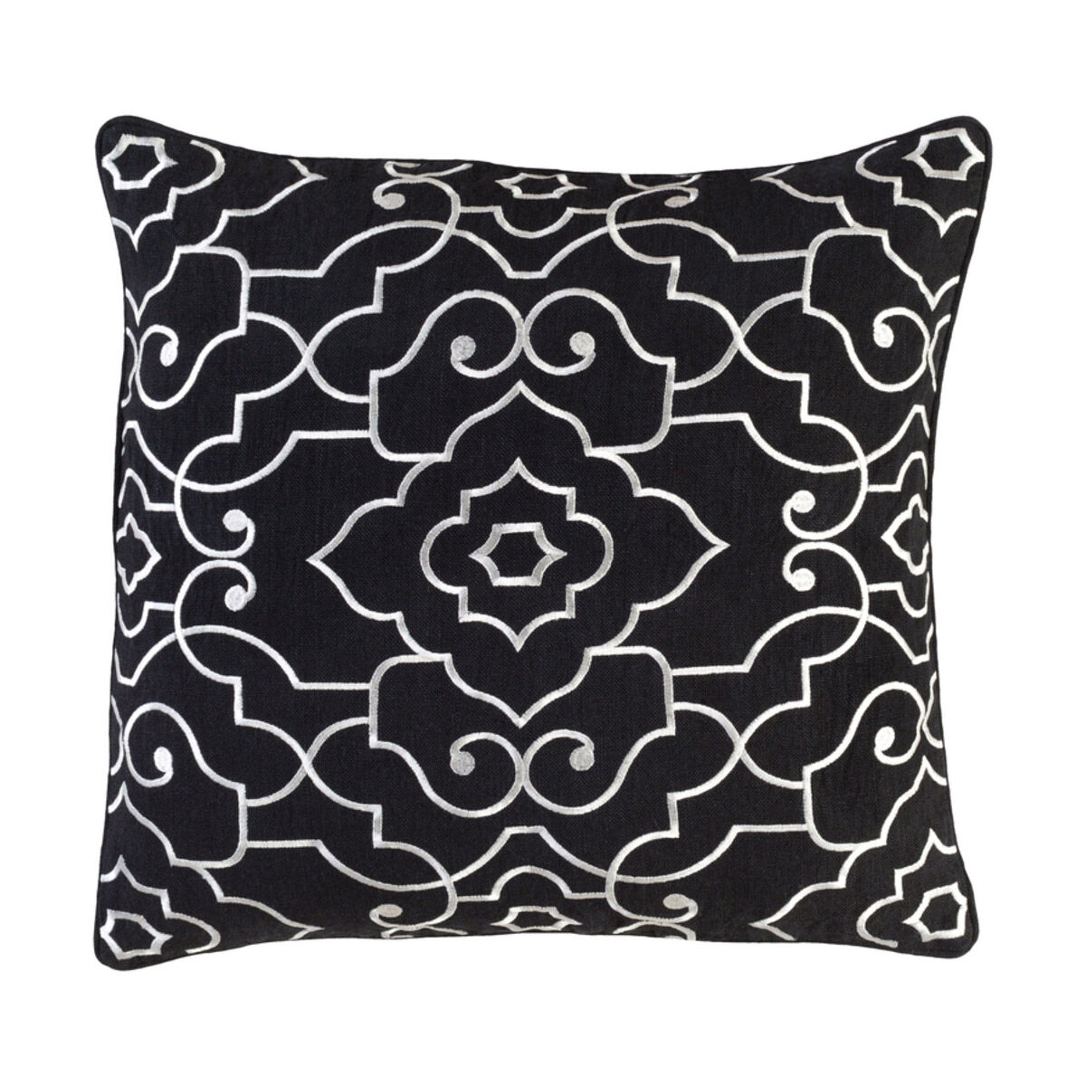 Adagio 20 X 20 inch Black and Cream Throw Pillow