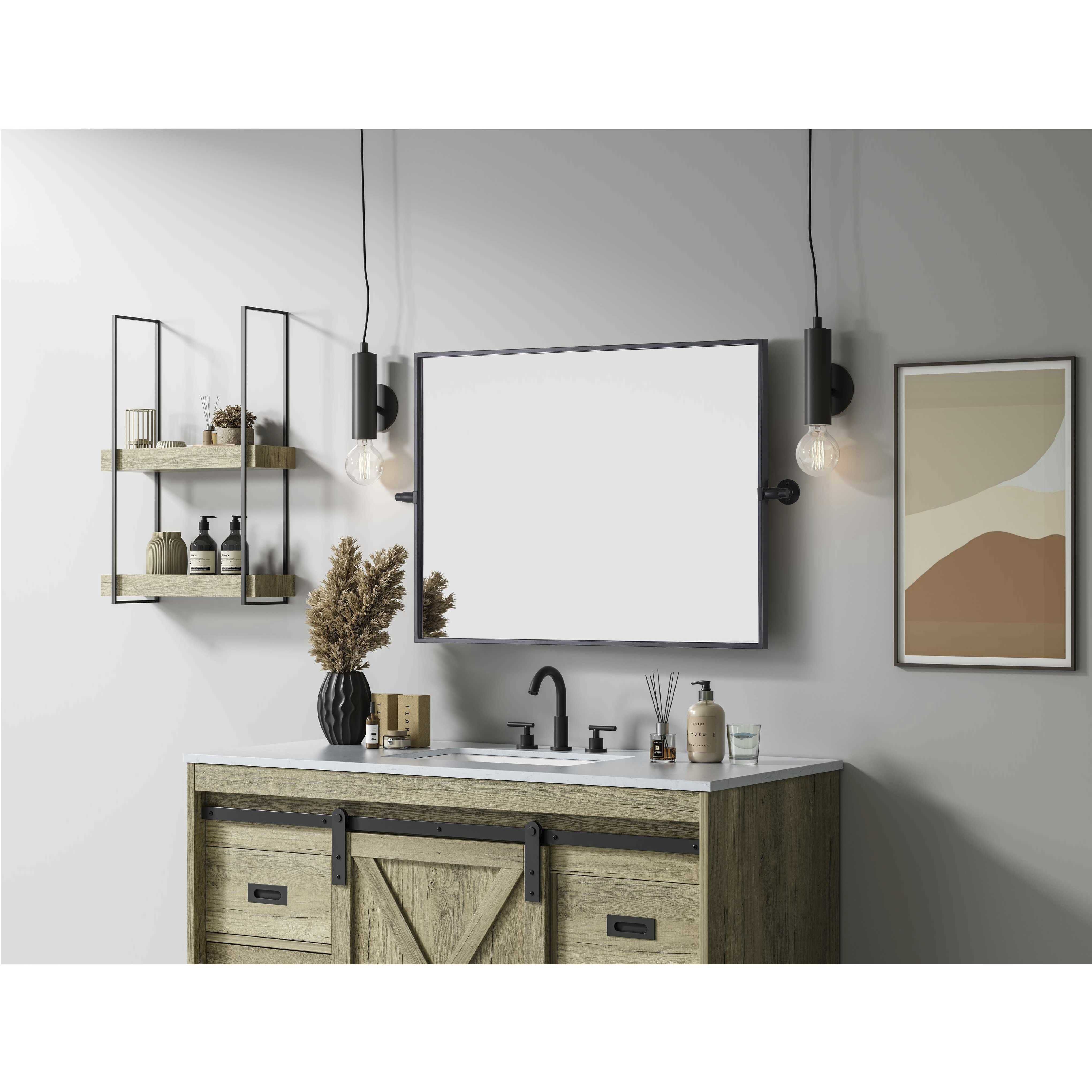 Amoura 32 X 24 inch Black Mirror