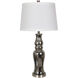 Chloe 34 inch 150 watt Black Mercury and Brushed Nickle Table Lamp Portable Light