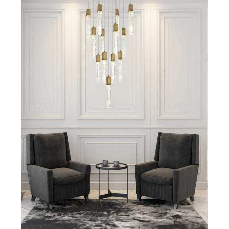 Aurora 13 Light 26 inch Satin Gold Pendant Ceiling Light