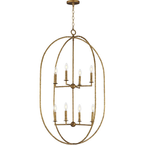 Martel 8 Light 30 inch Etruscan Gold Multi-Light Pendant Ceiling Light