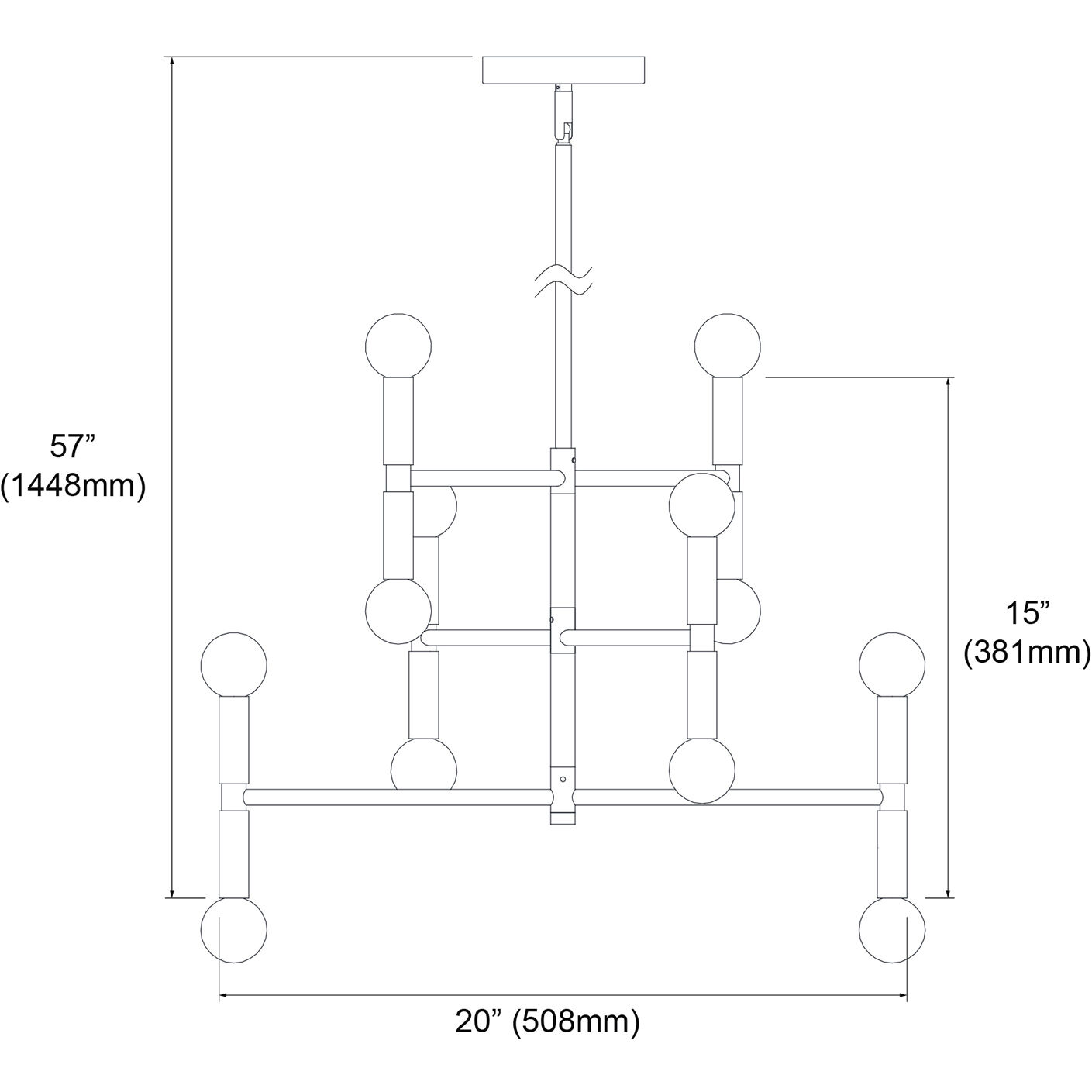 Ava 12 Light 21 inch Matte Black Chandelier Ceiling Light