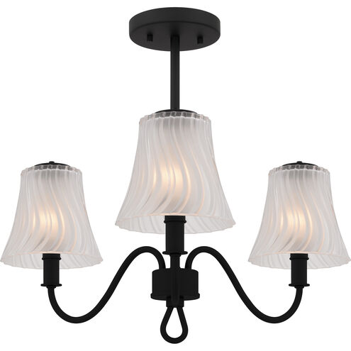 McKinney 3 Light 21.75 inch Matte Black Semi-Flush Mount Ceiling Light, Extra Large