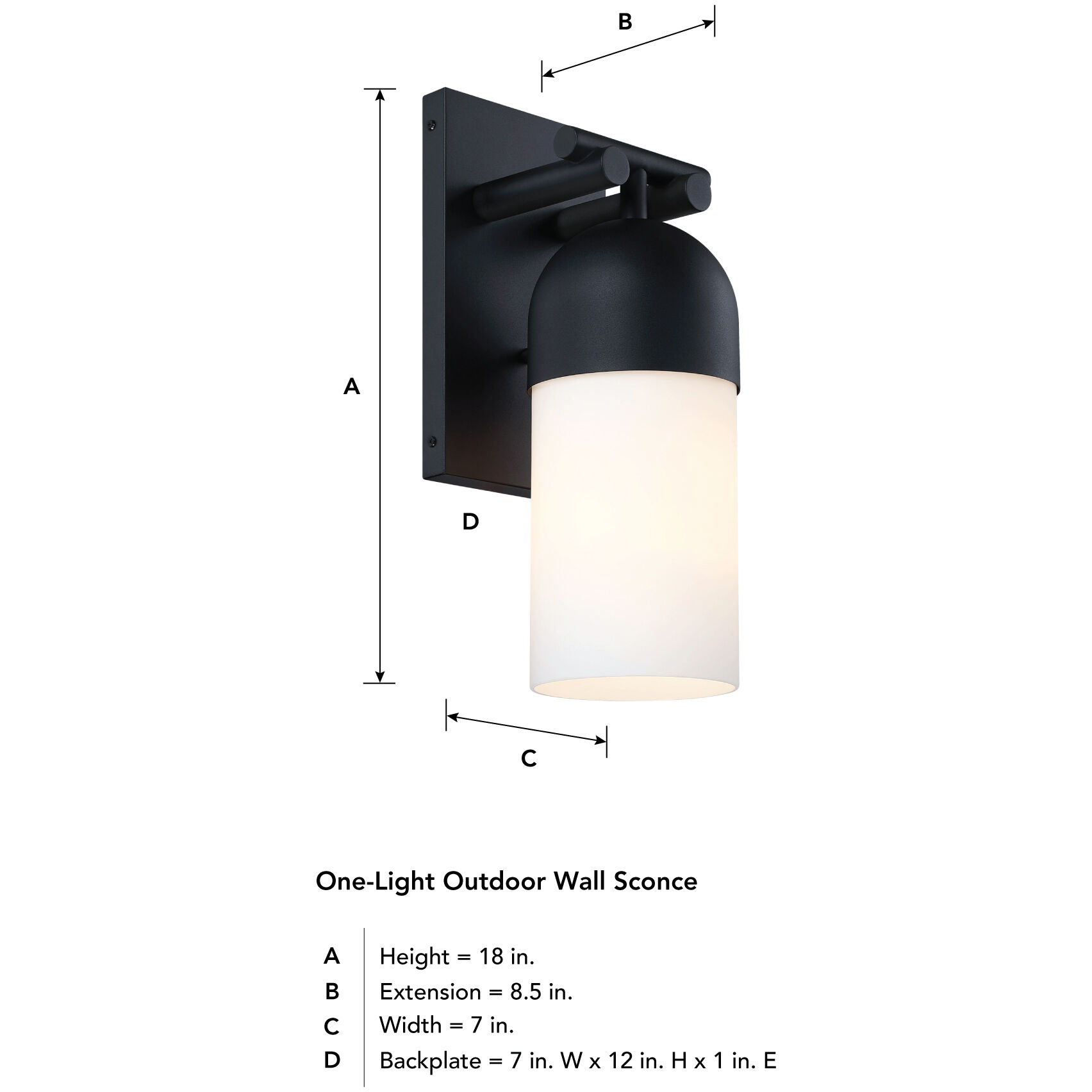 Ever Spring LED 18 inch Black Outdoor Wall Sconce