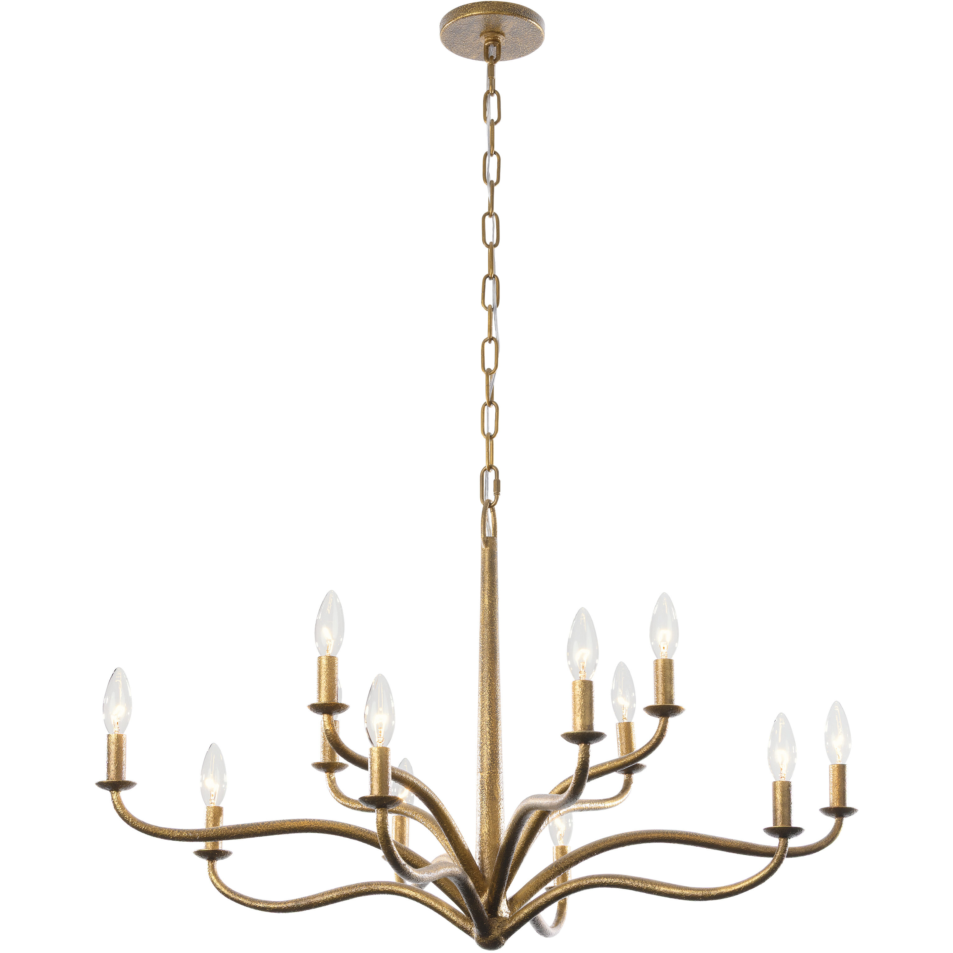 Dorianne 12 Light 34 inch Textured Dusken Brass Chandelier Ceiling Light