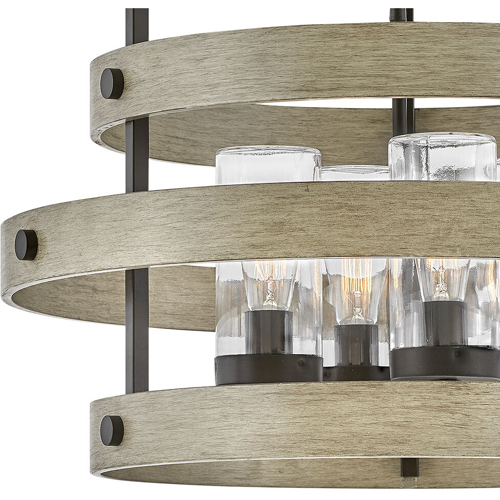 Open Air Riverwood 4 Light 28 inch Warm Bronze with Warm Ash Outdoor Hanging