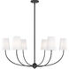 Shannon 6 Light 42 inch Matte Black Chandelier Ceiling Light