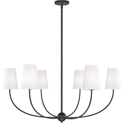 Shannon 6 Light 42 inch Matte Black Chandelier Ceiling Light