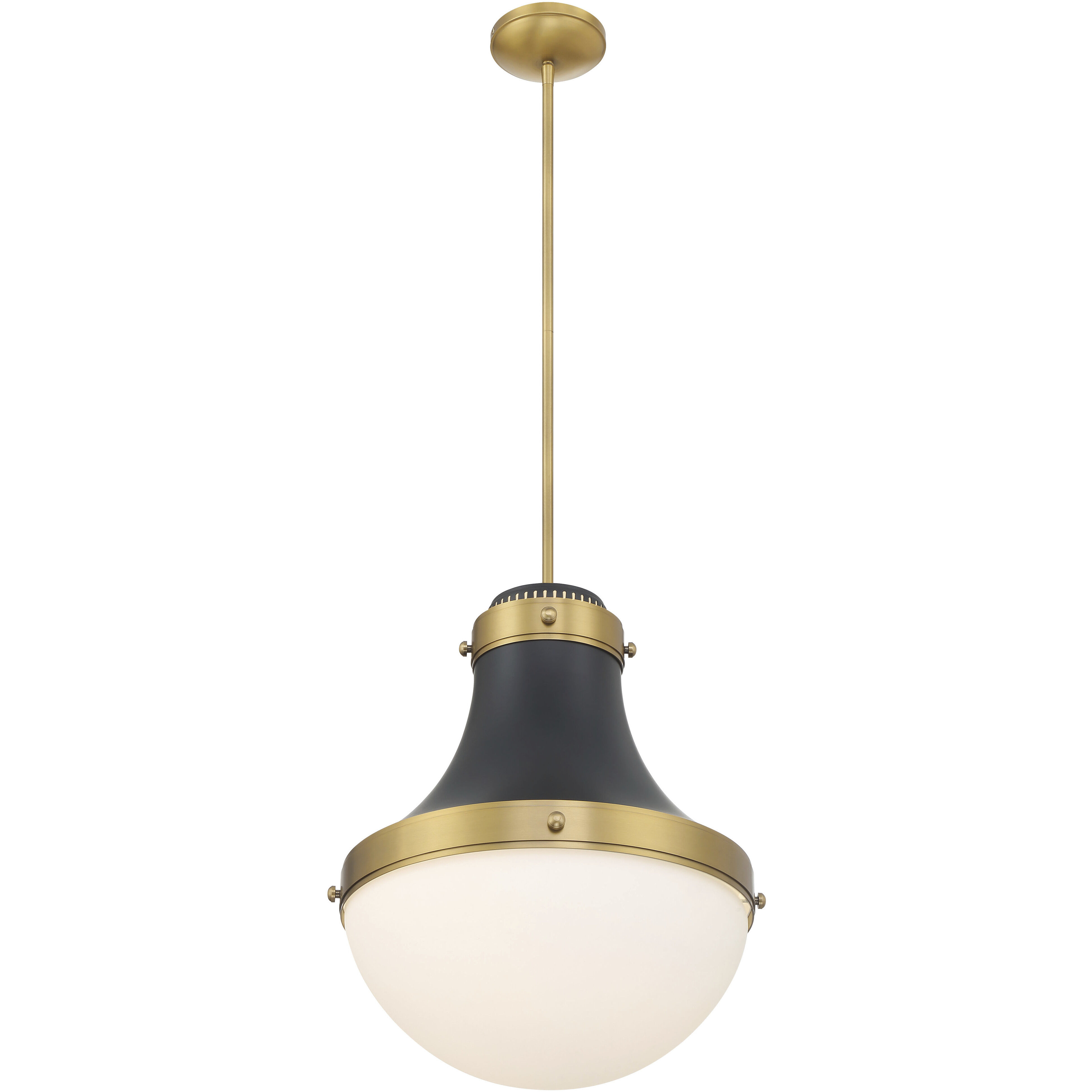 Purelight 1 Light 16.25 inch Legacy Brass and Dark Matte Black Pendant Ceiling Light
