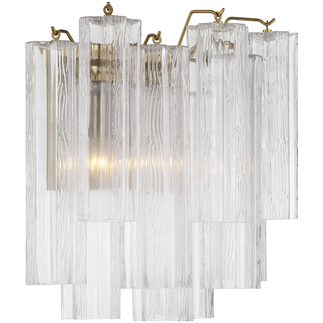 Addis Bath Wall Light in Tronchi Glass Clear