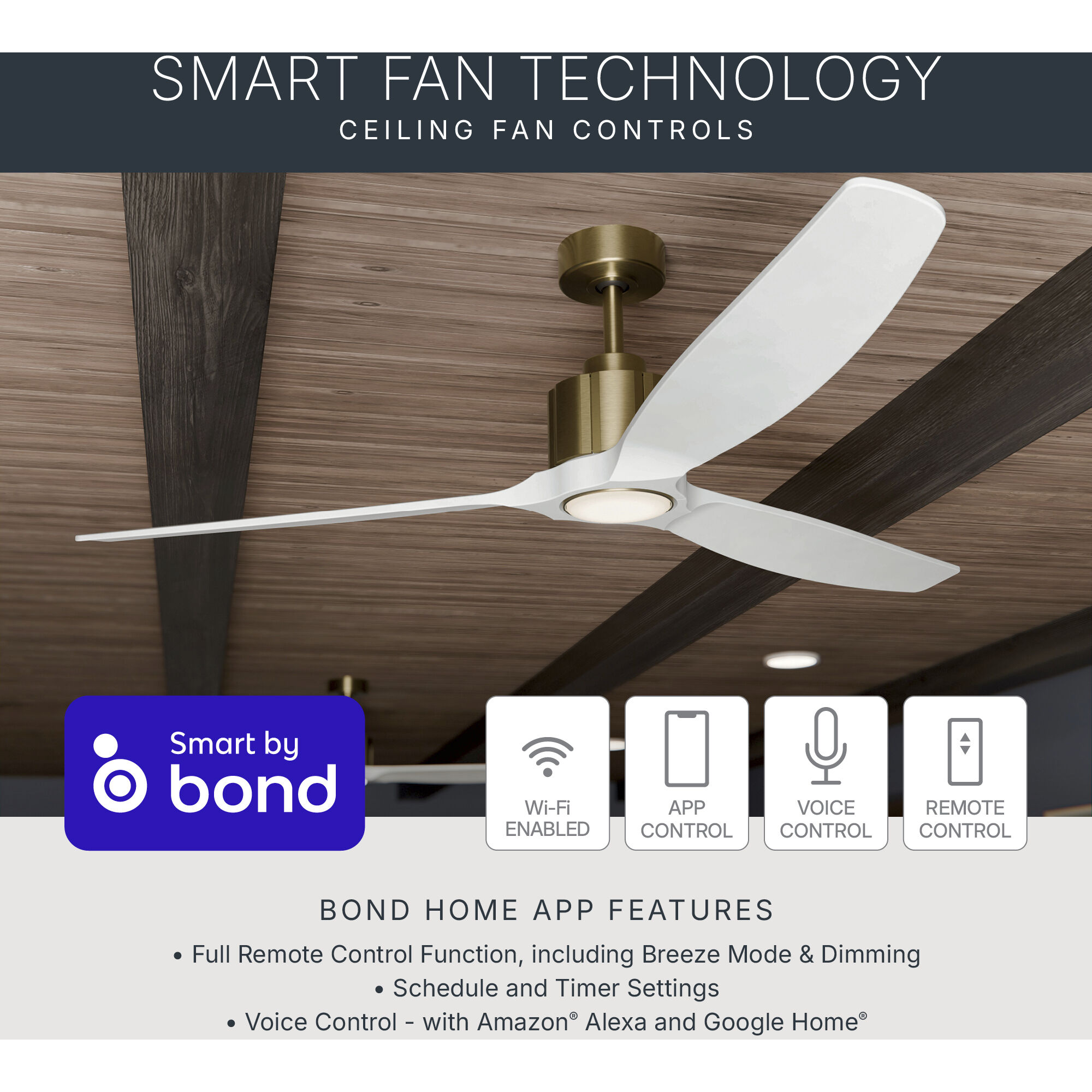 Calyx 60 inch Matte White with Solid Wood Matte White Blades Indoor Ceiling Fan