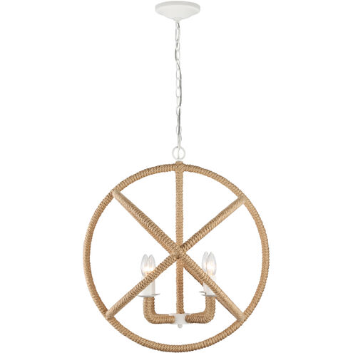 Marina 4 Light 22.75 inch Natural White Chandelier Ceiling Light