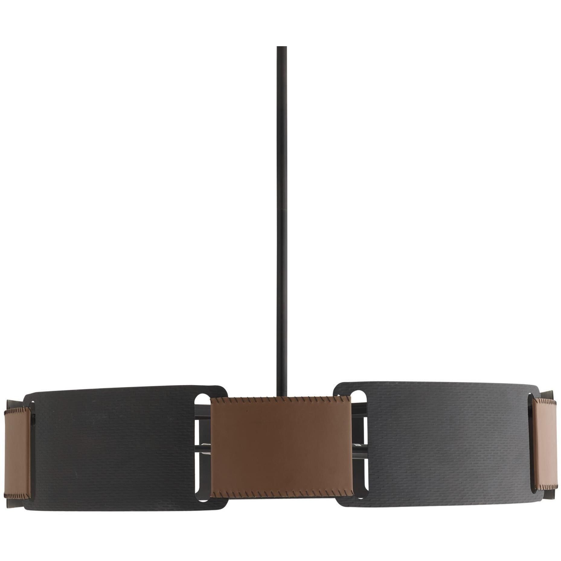 Ivan 5 Light 36.5 inch Brown and Blackened Iron Chandelier Ceiling Light