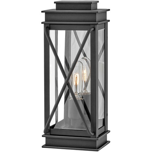 Montecito Outdoor Wall Mount Lantern in Museum Black