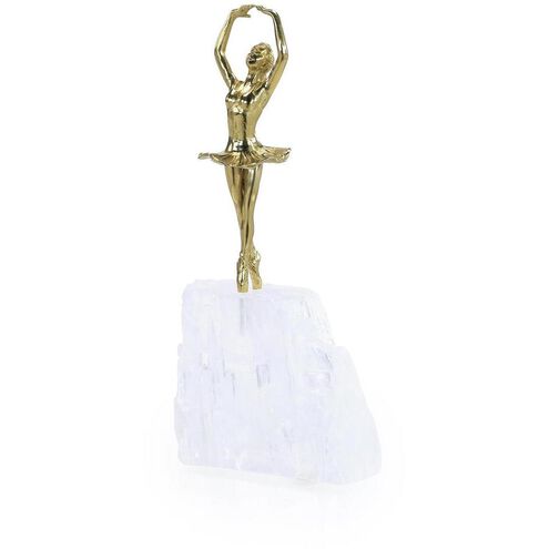 Brass Dancer 12.25 X 11.25 inch Sculpture, on Selenite, II