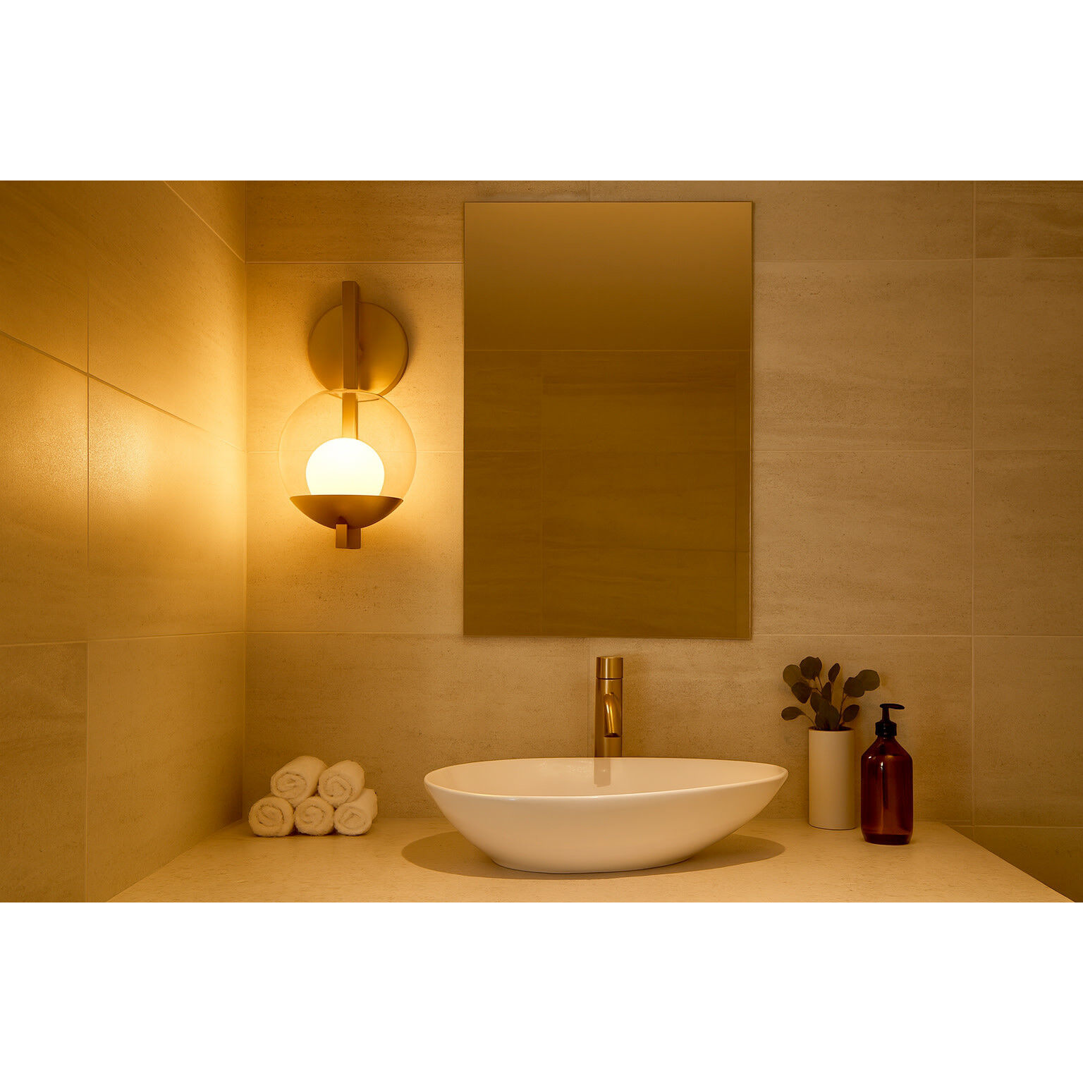 Sunni LED 8.5 inch Lacquered Brass Bath Sconce Wall Light, Medium
