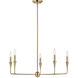 Alvaro 5 Light Champagne Bronze Chandelier Ceiling Light, 1 Tier Small