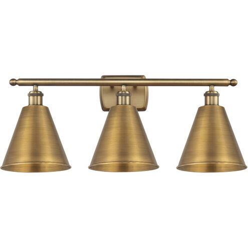 Ballston Cone 3 Light 28 inch Brushed Brass Bath Vanity Light Wall Light