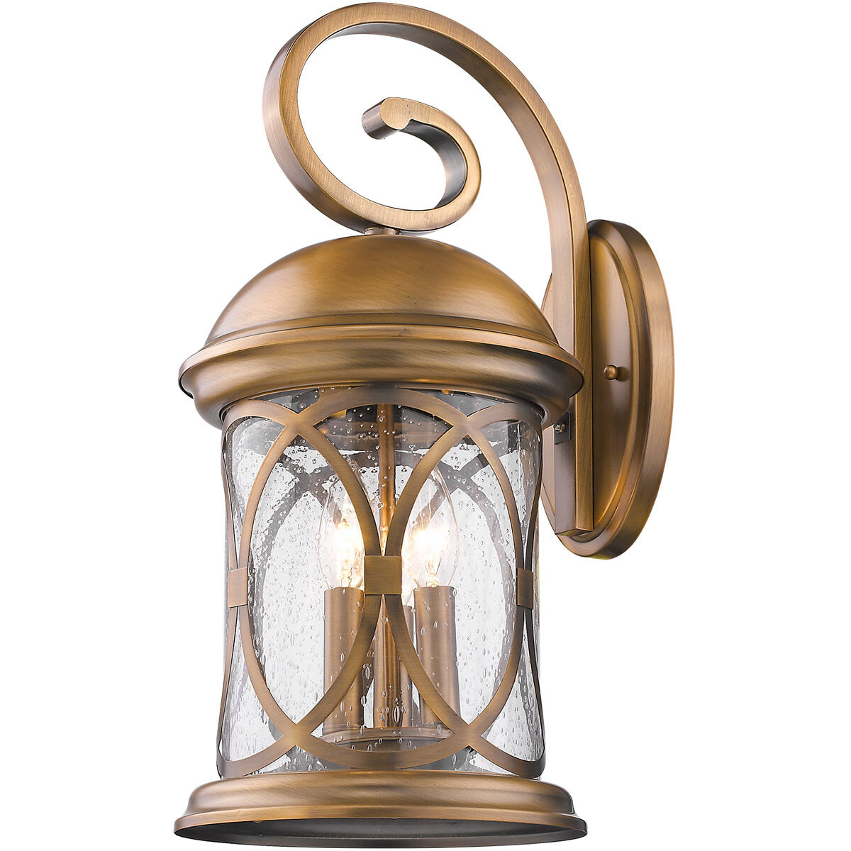 Lincoln 3 Light 19 inch Antique Brass Exterior Wall Mount