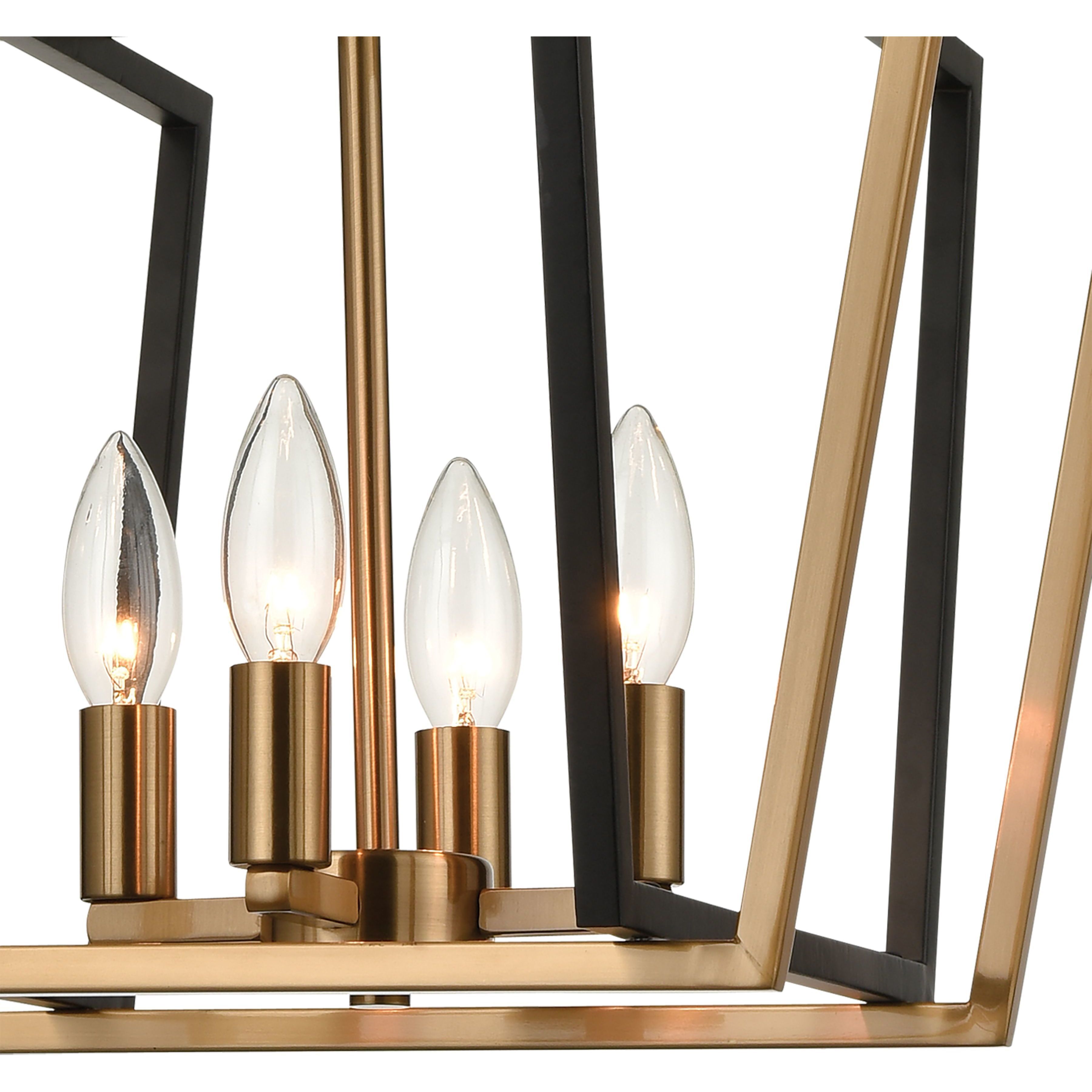 Bridgette 4 Light 16 inch Matte Black with Satin Brass Chandelier Ceiling Light