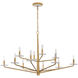 Judi 12 Light 48 inch Distressed Gold Chandelier Ceiling Light