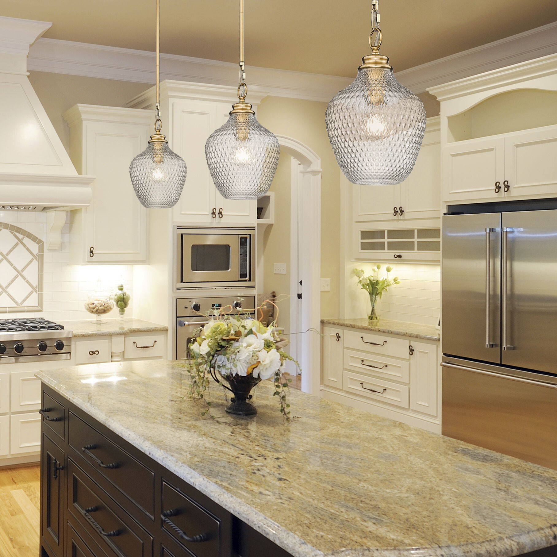 Adeline 1 Light 8.5 inch Modern Brushed Gold Pendant Ceiling Light