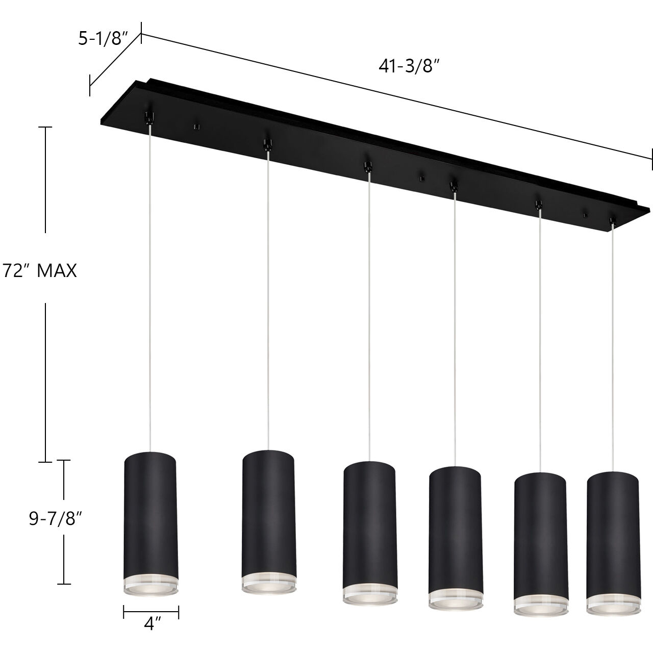 Cameo Multi Pendant Ceiling Light in Black