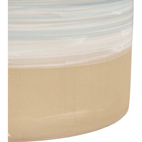 Roe Bay 18 inch Blue Glazed with White Glazed and Beige Accent Stool