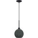 Deluna 1 Light 8 inch Black Pendant Ceiling Light, Mini Globe