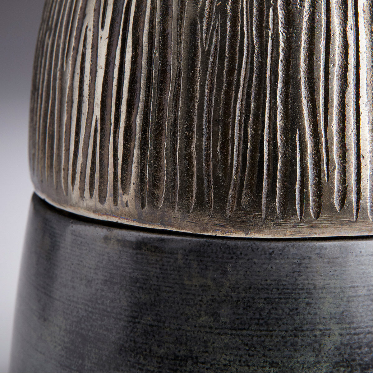 Chestnut Antique Nickel Container, Medium