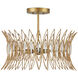Marquise 3 Light 20 inch Luxor Gold Semi-Flush Mount Ceiling Light