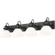 Hines 4 Light 34.5 inch Matte Black Bath Vanity Light Wall Light in Opal Glass