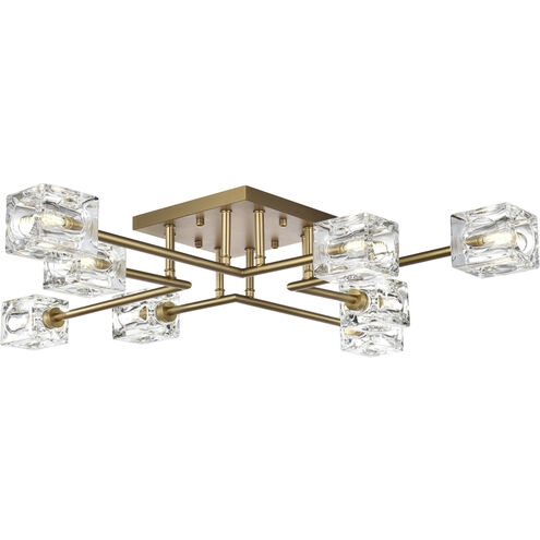 Lyra 8 Light 32 inch Satin Gold Flush Mount Ceiling Light