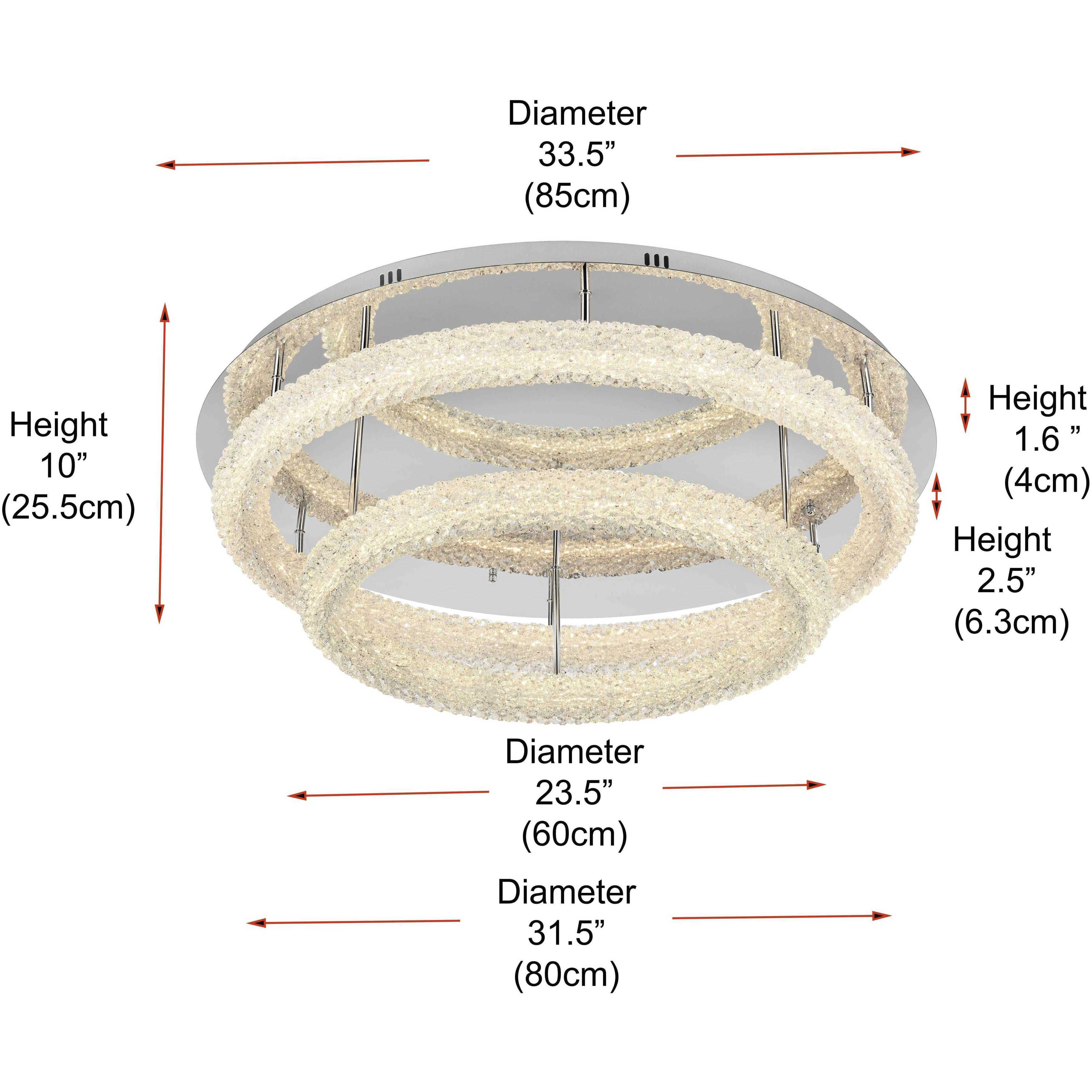 Bowen 2 Light 33.5 inch Chrome Flush Mount Ceiling Light
