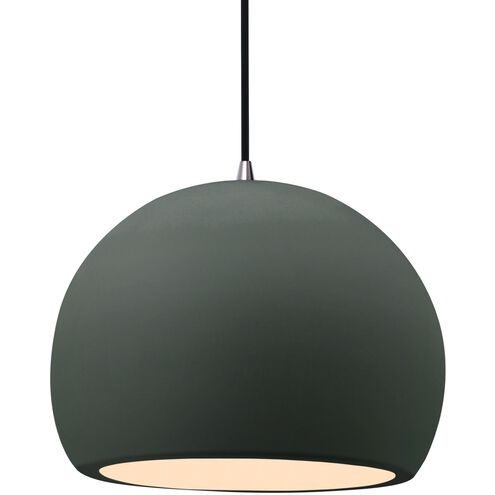 Radiance LED 12.25 inch Pewter Green and Brushed Nickel Pendant Ceiling Light