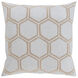 Metallic Stamped 20 inch Silver Gray, Tan Pillow Kit