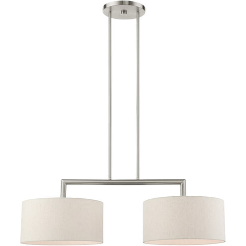 Meridian 2 Light 35 inch Brushed Nickel Linear Chandelier Ceiling Light