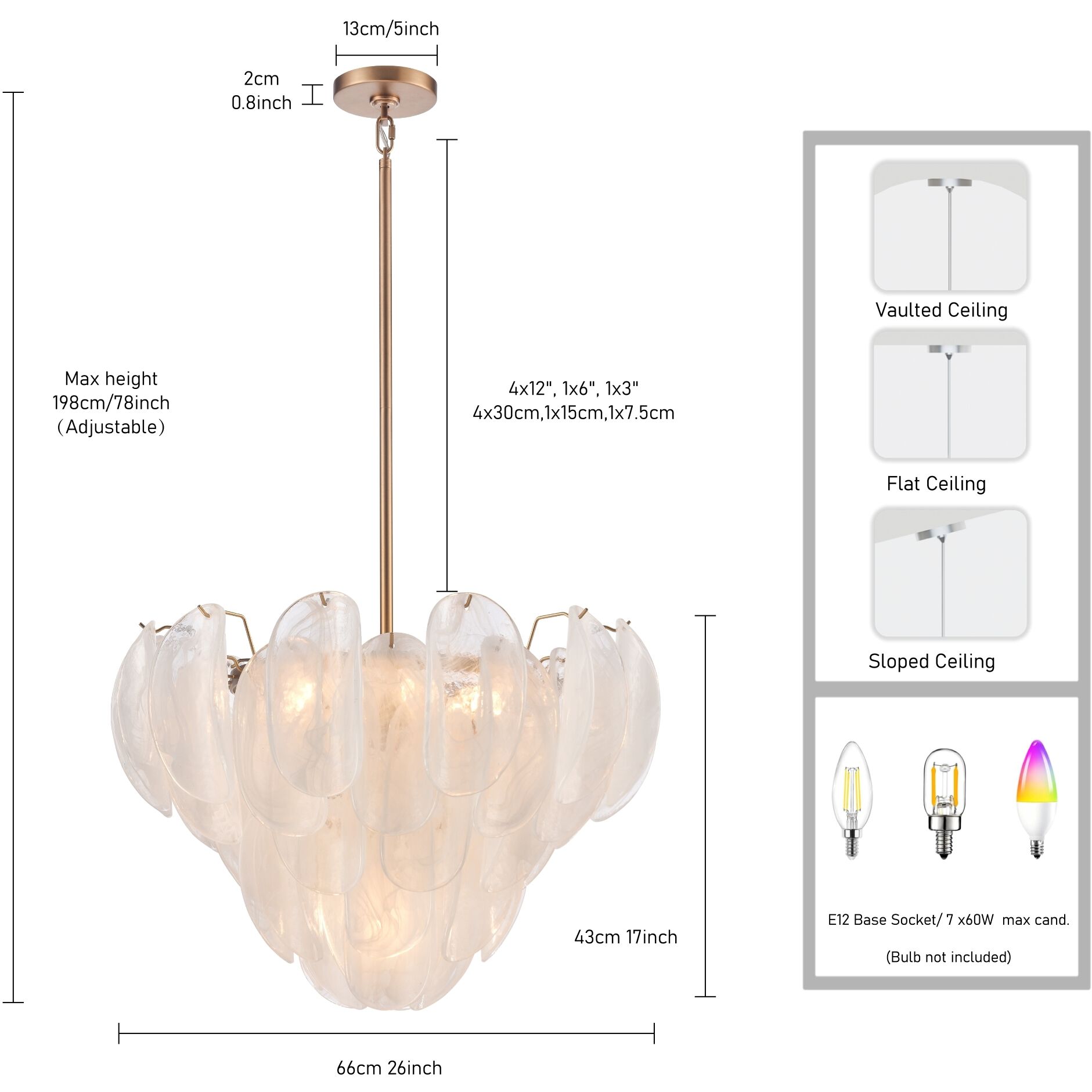 Chateau 7 Light 26 inch Satin Brass Pendant Ceiling Light