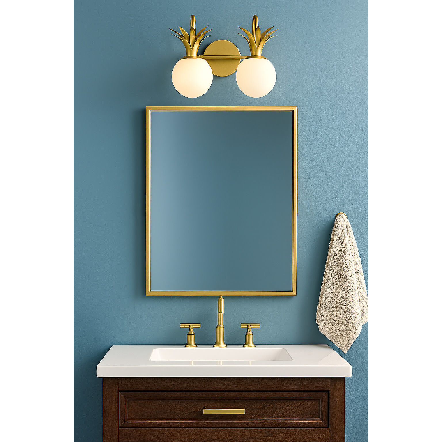 Palma 2 Light 14.75 inch Heritage Brass Vanity Light Wall Light