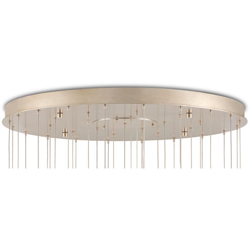 Glace 36 Light 35 inch White and Antique Brass with Silver Multi-Drop Pendant Ceiling Light