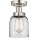 Bell 1 Light 6.5 inch Brushed Satin Nickel Semi-Flush Mount Ceiling Light