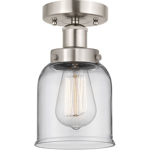 Bell 1 Light 6.5 inch Brushed Satin Nickel Semi-Flush Mount Ceiling Light