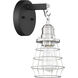 Neighborhood Thatcher 1 Light 6 inch Flat Black/Brushed Polished Nickel Wall Sconce Wall Light, Neighborhood Collection