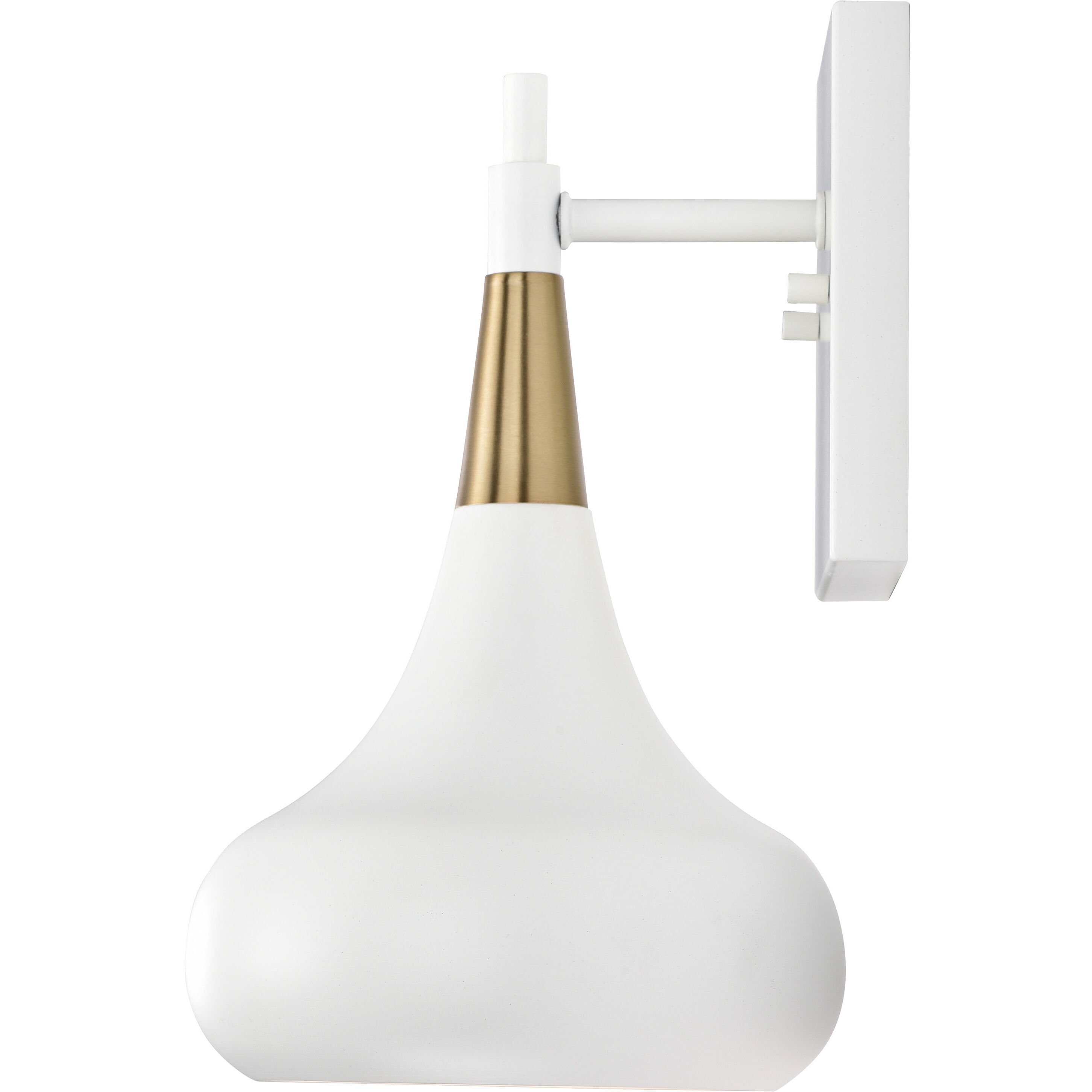 Phoenix 1 Light 7 inch Matte White/Burnished Brass Bathroom Vanity Lights Wall Light