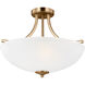 Geary LED 18.63 inch Satin Brass Convertible Pendant Semi-Flush Ceiling Light, Medium