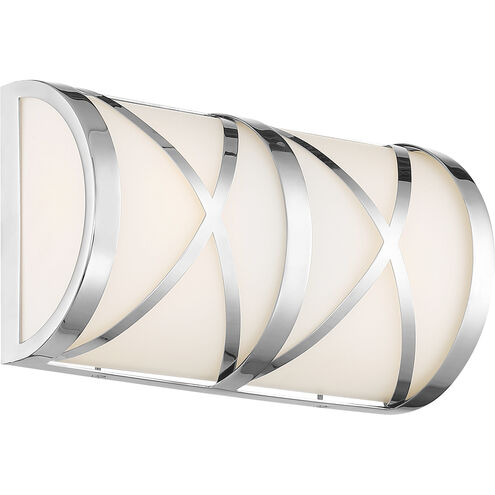 Sylph 2 Light 7 inch Polished Nickel and Satin White Vanity Light Wall Light
