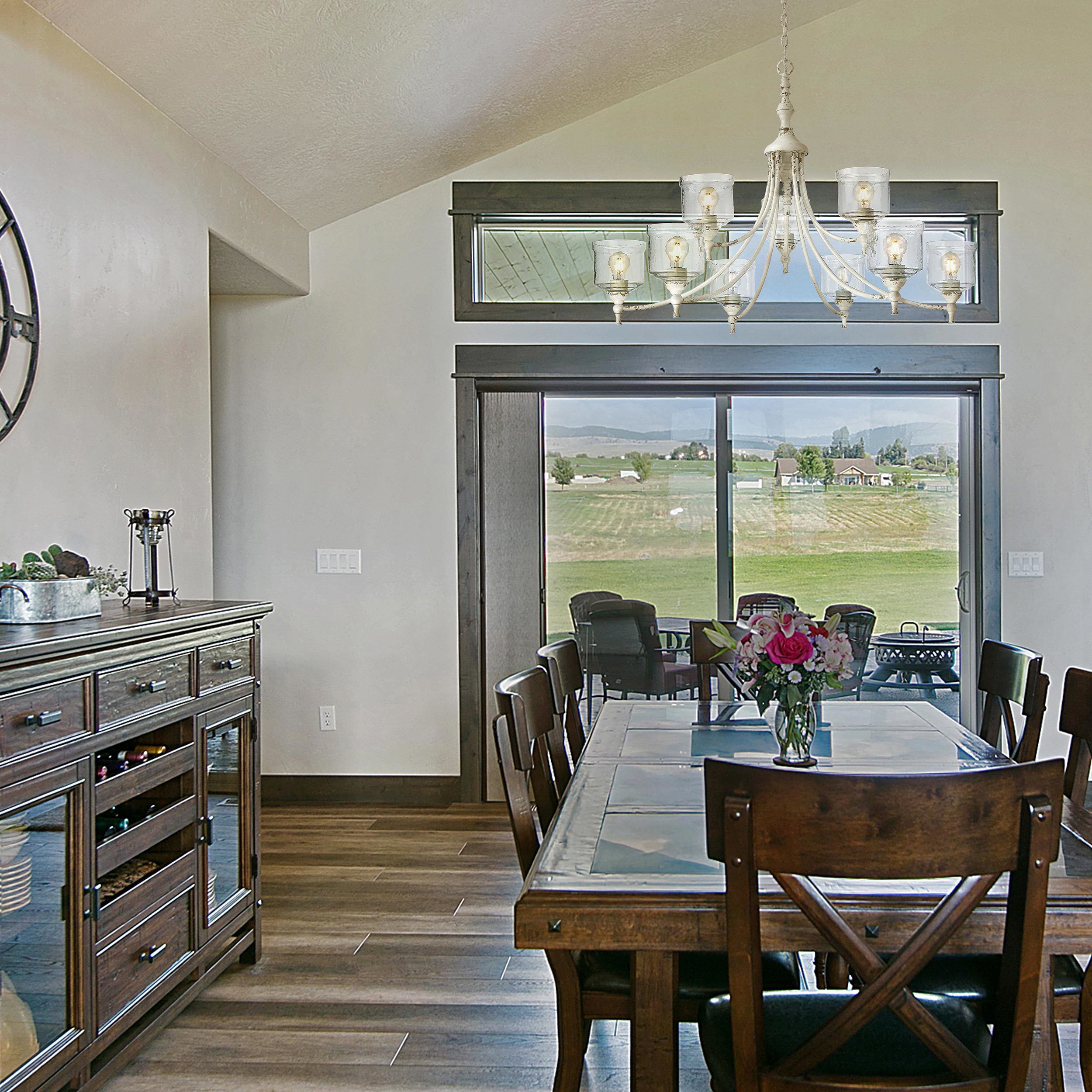 Keating 44 inch 60.00 watt Antique Ivory Chandelier Ceiling Light