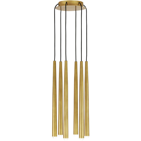 Sean Lavin Pylon LED Natural Brass Chandelier Ceiling Light, Integrated LED