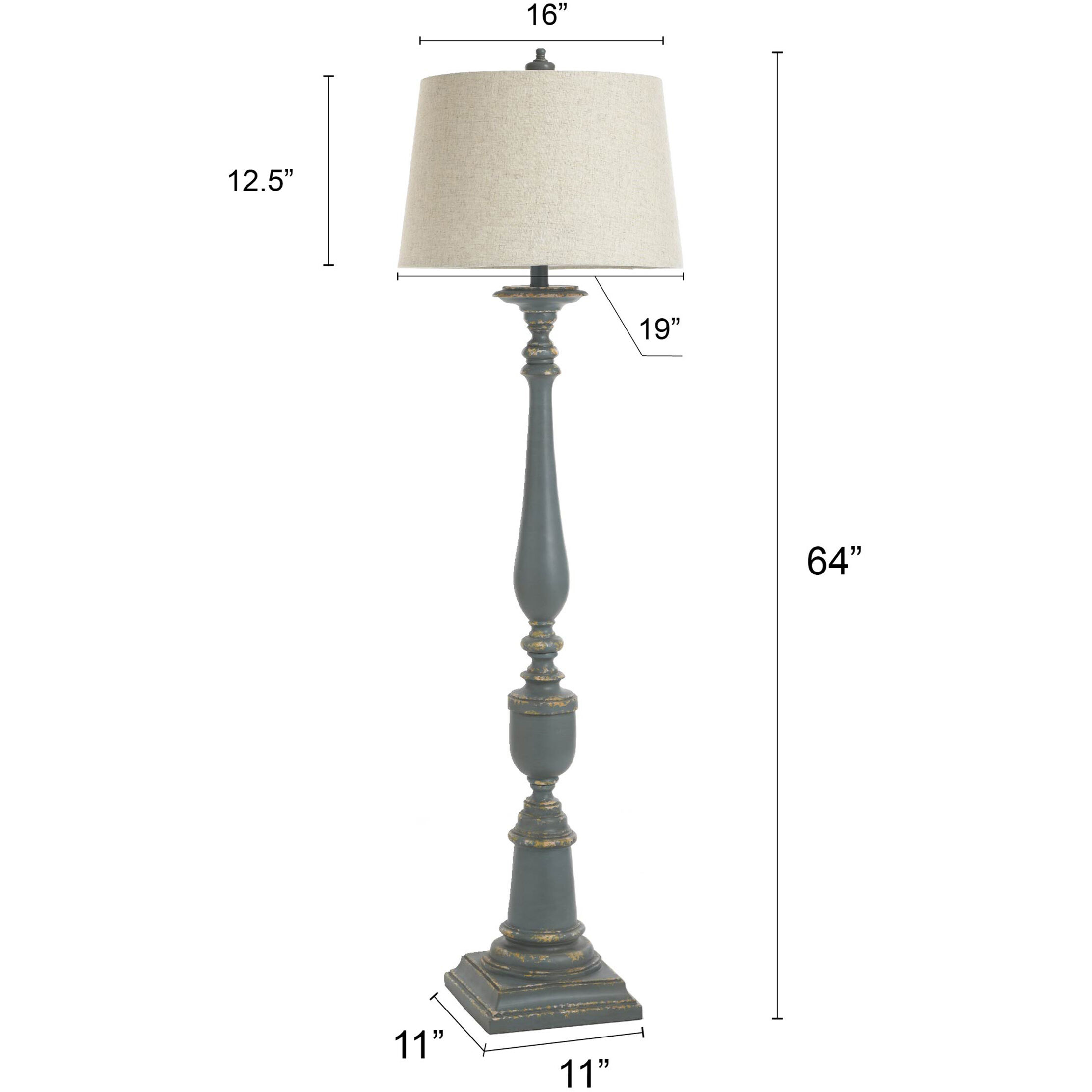 Bourgault 64 inch 150.00 watt Sage and Heathered Oatmeal Floor Lamp Portable Light